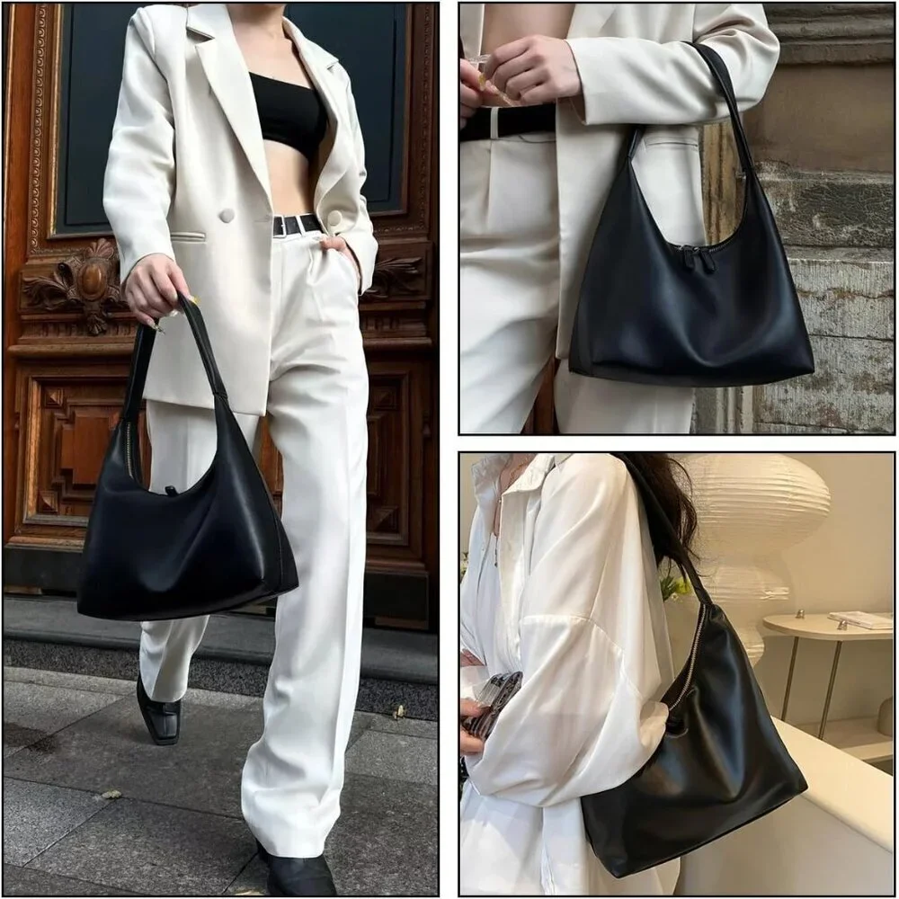 Women Leather Hobo Purse Shoulder Bag Zipper Travel Office Large Capacity